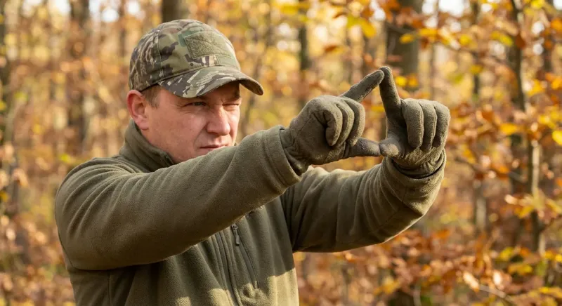 Mains formant un triangle pour le test de l'œil directeur, technique pour ne plus rater au fusil de chasse.