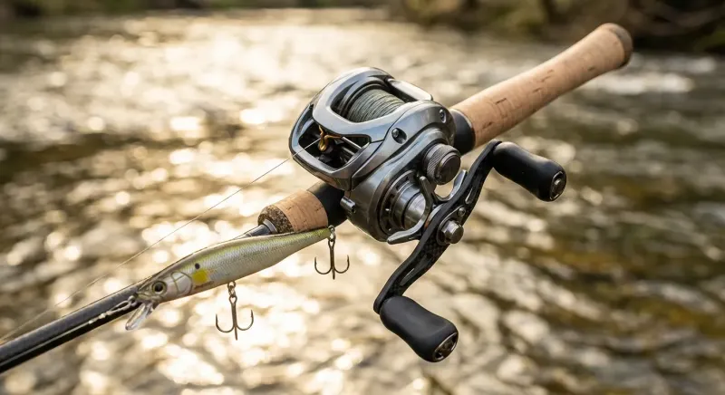 Lancer précis d'un petit poisson nageur sous les frondaisons au casting : quelle canne pour pêcher la truite ?