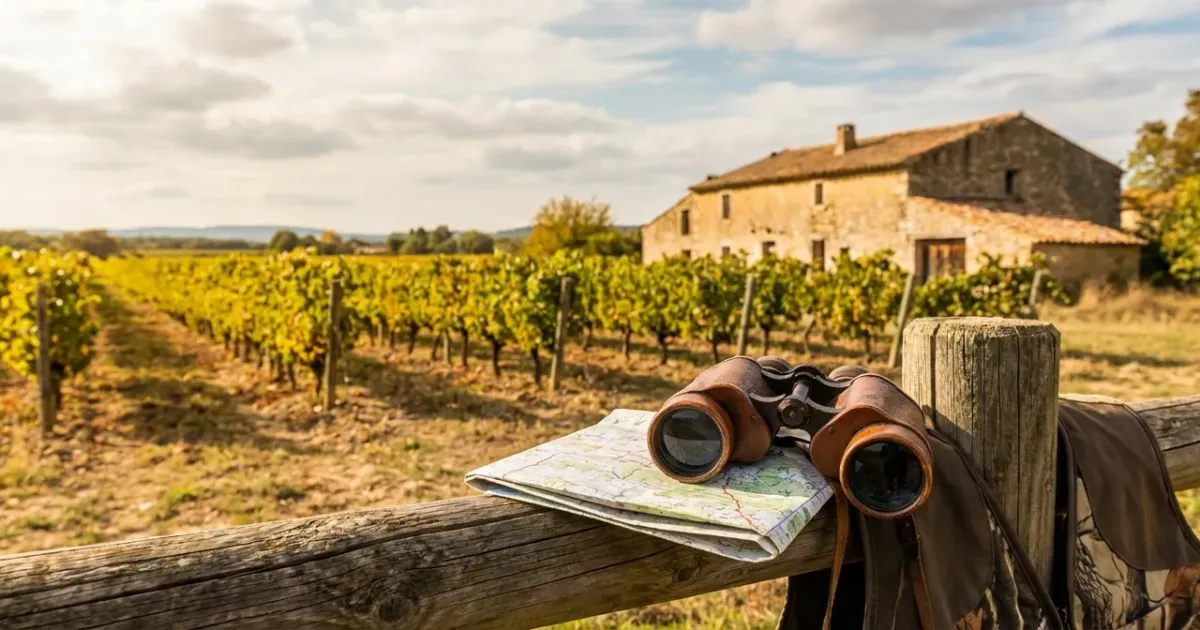 Chasseur en gilet orange dans la garrigue illustrant le calendrier et quels sont les jours de chasse dans le Gard